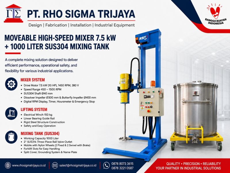 7.5KW RST HSD Mixer + Tank 1000L